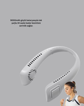 Bıçaksız Güvenli Tasarımlı Sessiz Boyun Fanı - Lisinya