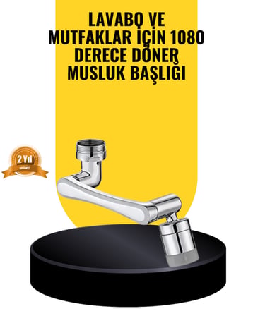 1080° Dönebilen Musluk Başlığı 2 Su Modlu Ayarlanabilir Esnek Tasarım - Lisinya