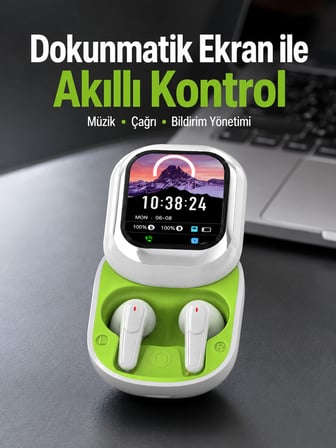 Dokunmatik Ekranlı Aktif Gürültü Azaltma Özellikli Kablosuz Kulaklık V5.4 - Lisinya