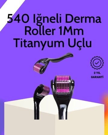 Evde Güvenli Kullanım İçin Titanyum Derma Roller – Siyah Saplı - Lisinya