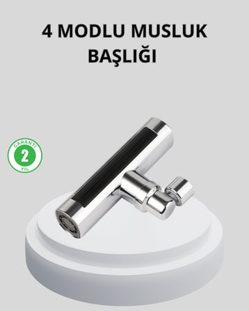 360° Dönebilen Musluk Başlığı 4 Fonksiyonlu Su Tasarruflu ve Dayanıklı - Lisinya
