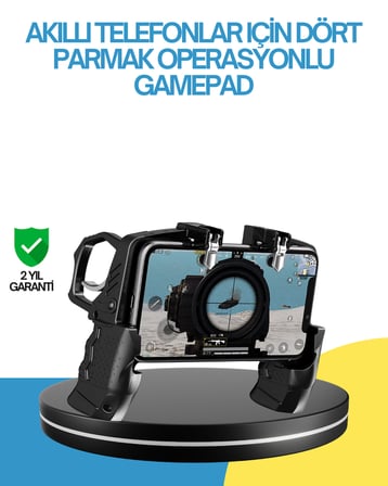 Dört Parmak Destekli Mobil Gamepad Tetikli Oyun Kontrolcüsü - Lisinya