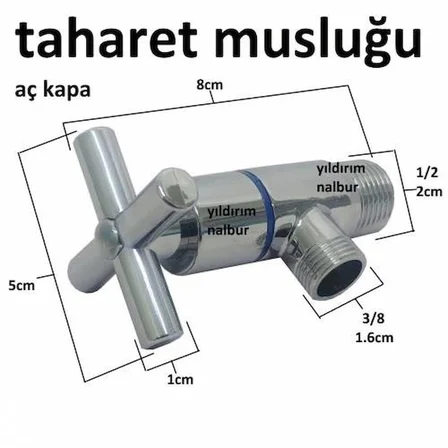 Artı Aç Kapa 4 Kollu Krom Çevirveli Taharet Musluğu ( Lisinya )