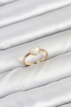 Pirinç Gold Renk Kalpli Kadın Yüzük - Lisinya