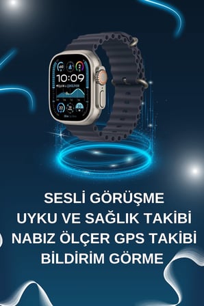 Akıllı Saat Bluetooth Bağlantılı NFC ve GPS Uyumlu Nabız Ölçer Sesli Görüşme - Lisinya