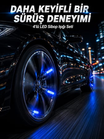 4'lü LED Sibop Işığı Hareket Sensörlü Araç Lastik Sibop Lambası - Lisinya