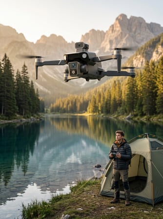 GPS Konumlandırmalı Çift Kameralı Drone Canlı Görüntü Aktarımlı - Lisinya
