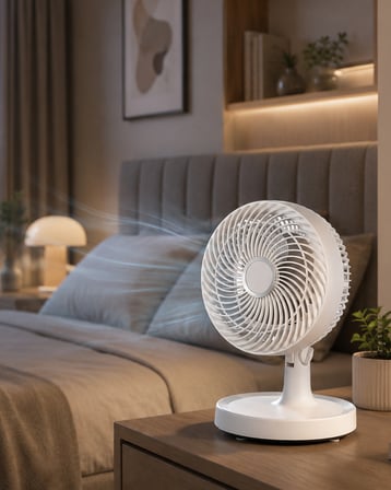 Sessiz Çalışan Mini Masaüstü Fan 2 Kademeli Otomatik Salınımlı - Lisinya