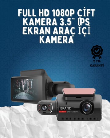 Çift Görüşlü Dashcam – Gece Görüşlü 1080P Araç İçi Güvenlik Kamerası - Lisinya