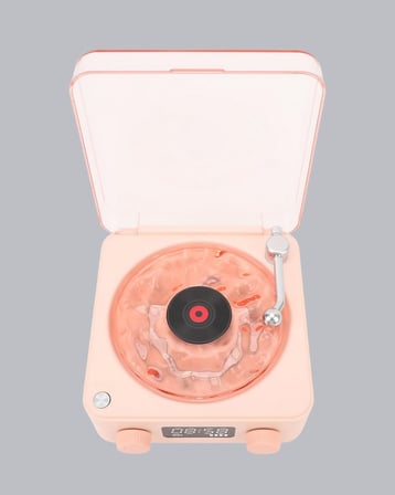 3-ü-1 Gece Işığı Bluetooth Hoparlör ve Dijital Saat Vintage Plak Çalar Tasarımlı - Lisinya