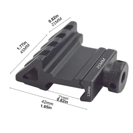 Taktik 45 derece açı ofset yan adaptörü RTS 20mm Picatinny ray ( Lisinya )