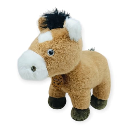 Peluş Hayvanlar Sesli 30 cm At - Koyu Kahverengi (Lisinya)