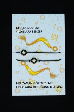 Gerçek Dostlar Yıldızlara Benzer - Arkadaş Şans Bilekliği