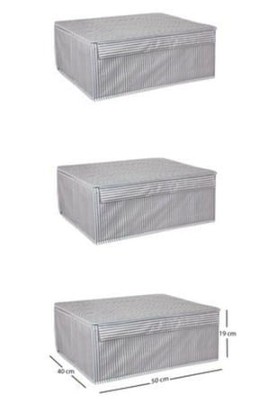 Baza Altı Boy Çok Amaçlı Düzenleyici Kutu Organizer Cırt Cırtlı Hurç 19cm X 40cm X 50cm (10 Adet) ( 