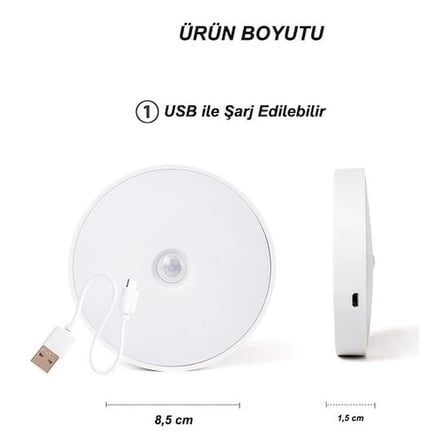Şarjlı Sensörlü Gece Led Lambası Egonex ( Lisinya )