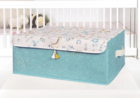 Baby Püsküllü Kapaklı Kutu Düzenleyici Çok Amaçlı Organizer Kutu Baza Boy (yeşil) -04249 ( Lisinya )