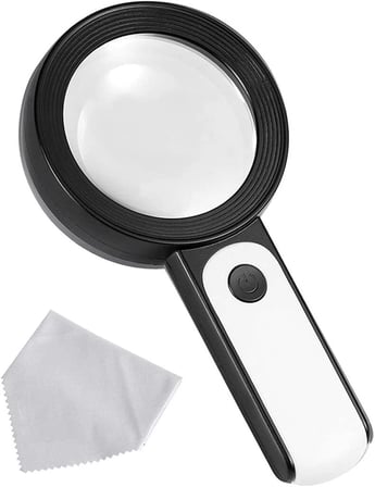 Nikula-30X -12Işıklı Büyüteç Taşınabilir Çıft Katmanlı Optik Cam Okuma Büyüteç 2290-18 ( Lisinya )