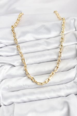 Gold Renk Pirinç Tifani Model Kadın Kolye - Lisinya