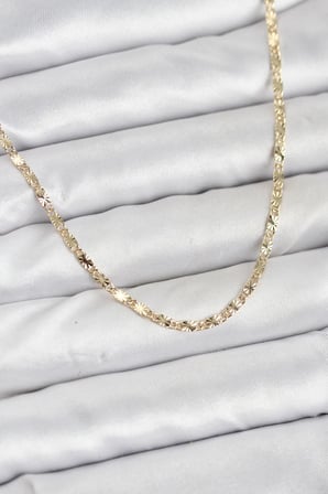 CM 14K Gold Renk Lazerli Zincir Model Kadın Kolye - Lisinya