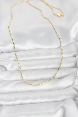 CM 14K Gold Renk Zincirli 60 cm Kadın Kolye - Lisinya