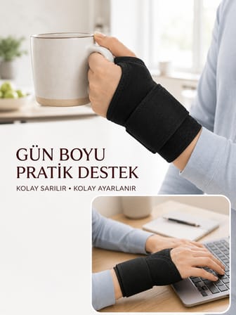 Ayarlanabilir Başparmak Destekli El Bilekliği Cırtlı Bilek Bandajı Spor ve Günlük Kullanım - Lisinya