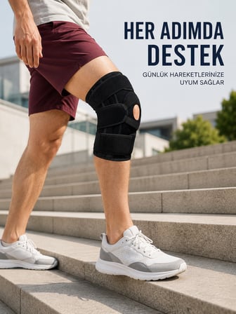 Silikon Patella Destekli Dizlik Nefes Alabilir Ayarlanabilir Cırtlı Ligament Desteği - Lisinya