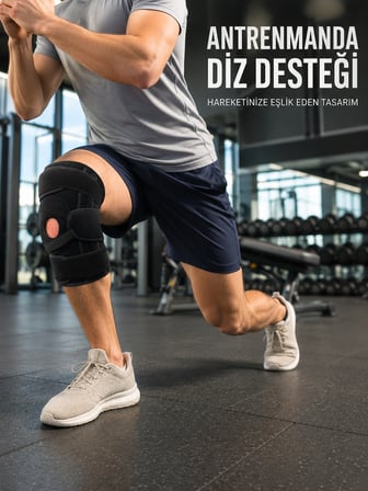 Ayarlanabilir Ligamentli Dizlik Patella Silikon Pedli Nefes Alabilir Diz Koruyucu - Lisinya