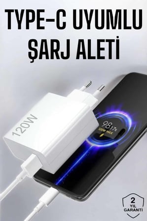 Type-C 120W Şarj Aleti Hızlı Şarj Turbo - Lisinya