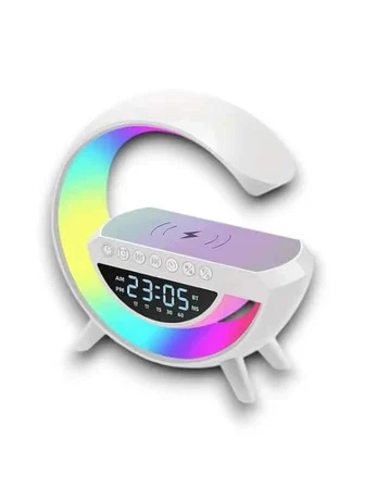Google Dijital Kablosuz Şarj Özellikli Bluetooth Hoparlör Gece Lambası - Lisinya