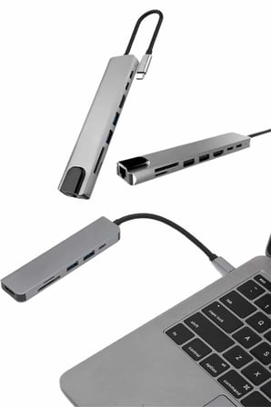 Çevirici Dönüştürücü Adaptör Macbook 3 In 1 Type-C To Hdmı USB 3.0 - Lisinya