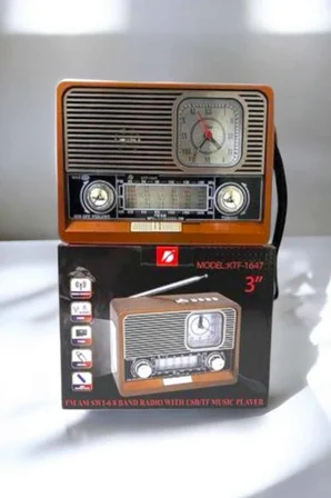 Ahşap Görünümlü Retro Bluetooth Radyo USB,AUX Ve SD Kart Girişli - Lisinya