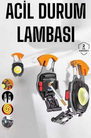 El Feneri Acil Işık Seti Tornavida Düdük Kapak Açma Kamp Lambası - Lisinya