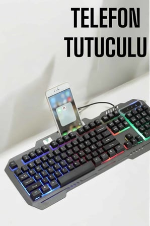 Oyuncu Klavyesi Q Klavye RGB Işıklı Mouse Hediyeli - Lisinya