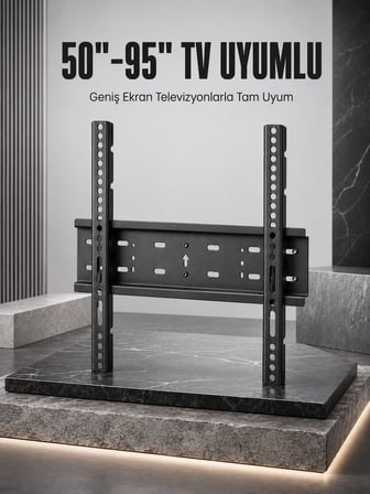 TV Duvar Askı Aparatı 50-95 İnç Uyumlu Güvenli Sabit Montaj - Lisinya