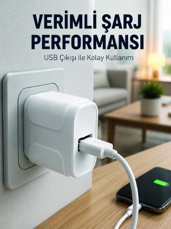 12W USB Şarj Adaptörü Ev ve Ofis Kullanımına Uygun - Lisinya