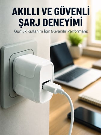 Pratik ve Kompakt Tasarımlı 12W USB Telefon Şarj Adaptörü - Lisinya