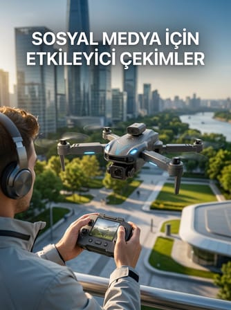 Katlanabilir Profesyonel Görünümlü Kamera Drone - Lisinya
