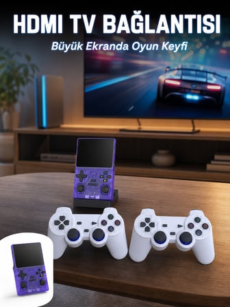 Retro Oyun Konsolu 2 Kablosuz Oyun Kolu ve IPS Ekranlı - Lisinya