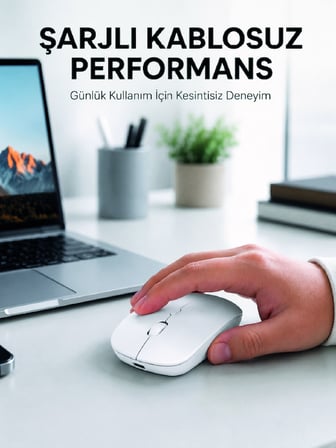 5000 DPI Bluetooth Kablosuz Mouse Hafif Ergonomik Sessiz Wireless Fare - Lisinya