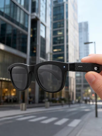 Yapay Zekâ Destekli Bluetooth Akıllı Gözlük Açık Kulak Ses Teknolojisi Müzik Dinleme ve Telefon Görü