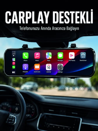 Ayna Carplay Araç İçi 9.66 İnç IPS Ekran Geri Görüş Kamerası Destekli - Lisinya