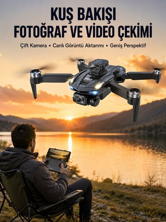 Ekranlı Kumandalı Katlanabilir Kamera Drone Hobi ve Günlük Kullanım - Lisinya