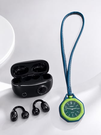 Yeşil Çanta Charm Saat ve Kablosuz Bluetooth Kulaklık İkili Kampanya Seti Günlük Kullanım - Lisinya