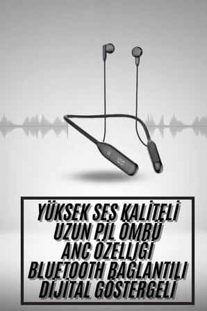 100 Saat Kablolu Boyun Askılı Dijital Göstergeli Bluetooth Kulaklık - Lisinya