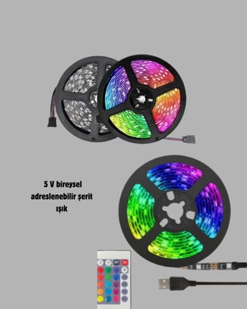 RGB Smart Şerit LED – TV Arkası ve Dekoratif Alanlar İçin Işık Şeridi - Lisinya