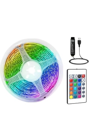 RGB Şerit Led 10 Metre Led Işık Kumanda ile Kontrol RGB - Lisinya
