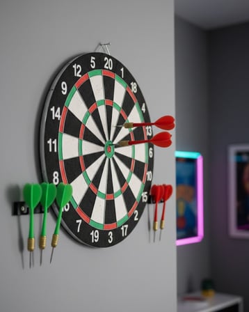 Şık Tasarımlı Dart Tahtası 12 İnç Dayanıklı Ahşap Gövde - Lisinya