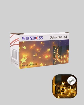 5 Metre Yıldız Şeklinde Led Şerit Işık Sabit Beyaz Aydınlatma - Lisinya