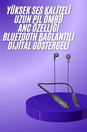 Boyun Bantlı Kablolu Yüksek Ses Kaliteli Bluetooth Kulaklık Uzun Pil Ömrü 100 saat sarj - Lisinya