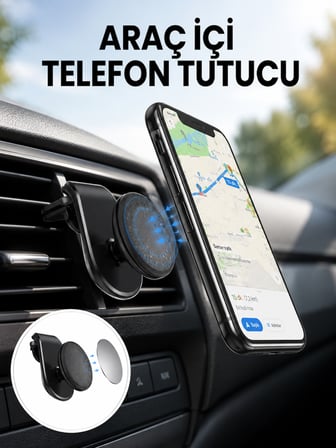 Güçlü Mıknatıslı Araç İçi Telefon Tutucu – Evrensel Uyum Yeni Nesil - Lisinya